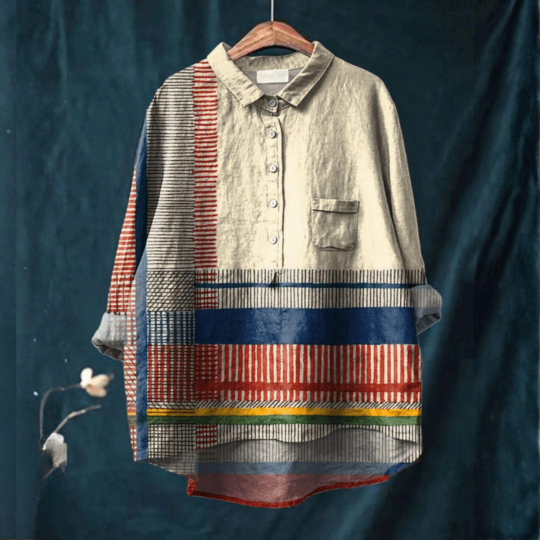 Isolde™ | Blusa in Lino Esclusiva con Stampa - La Scintilla de Barcelona