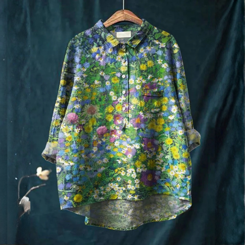 Seraphin™ | Blusa in Lino Senza Tempo con Stampa - La Scintilla de Barcelona