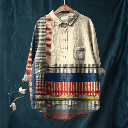 Isolde™ | Blusa in Lino Esclusiva con Stampa - La Scintilla de Barcelona