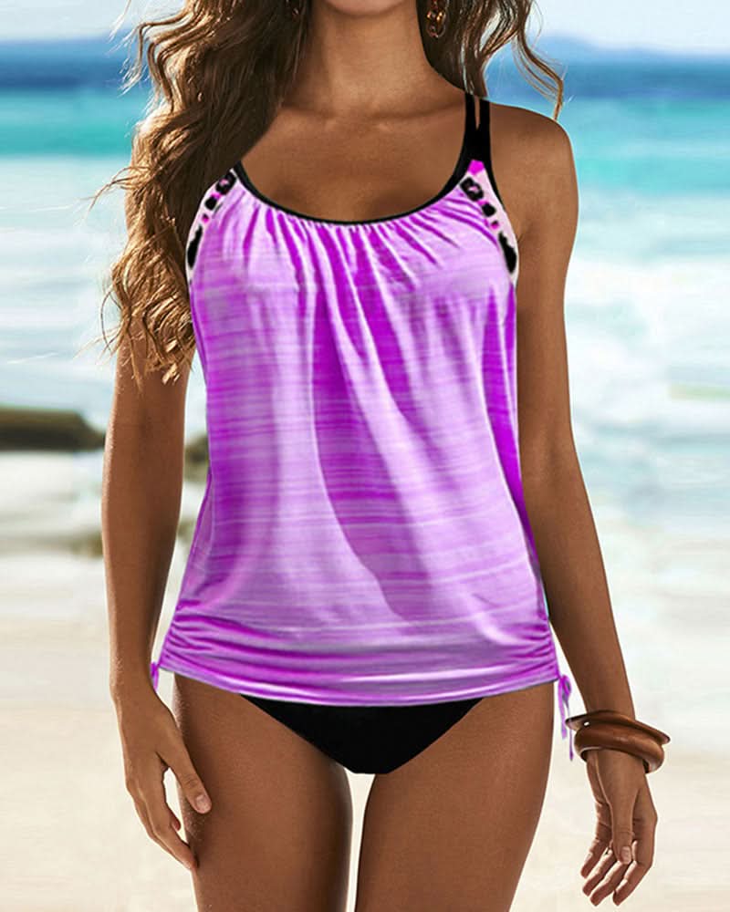 Augustus - Tankini uniforme con stampa leopardata