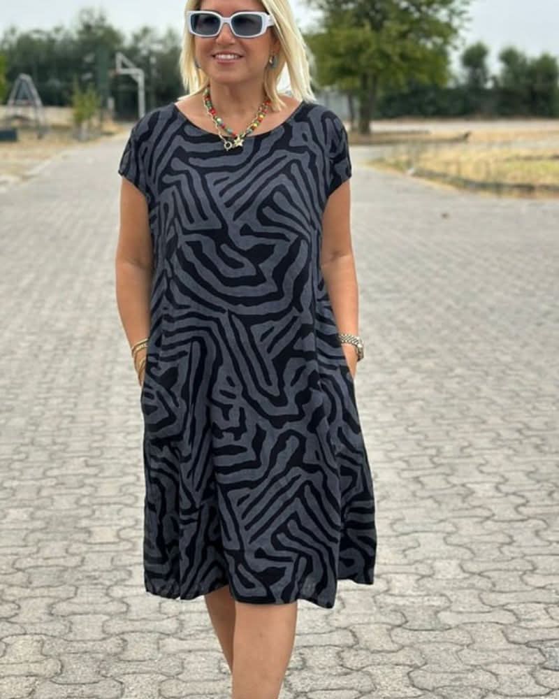 Melia | Abito estivo con scollo rotondo e splendida stampa