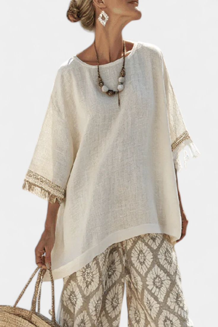 Alverra | Conjunto de top sofisticado y pantalón informal
