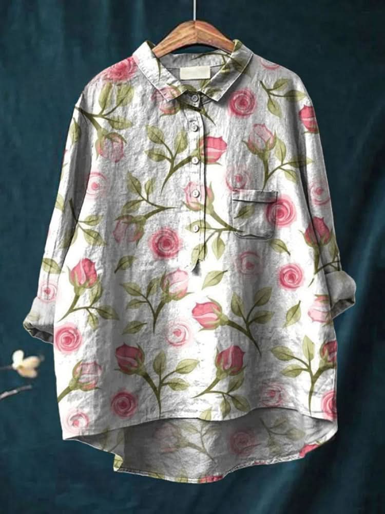 Sienna™ | Blusa in Lino Senza Tempo con Stampa