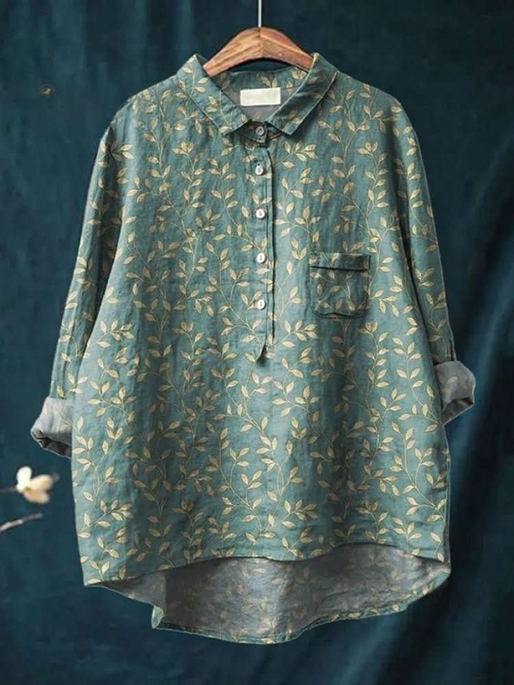 Vivia™ | Blusa in Lino Senza Tempo con Stampa - La Scintilla de Barcelona