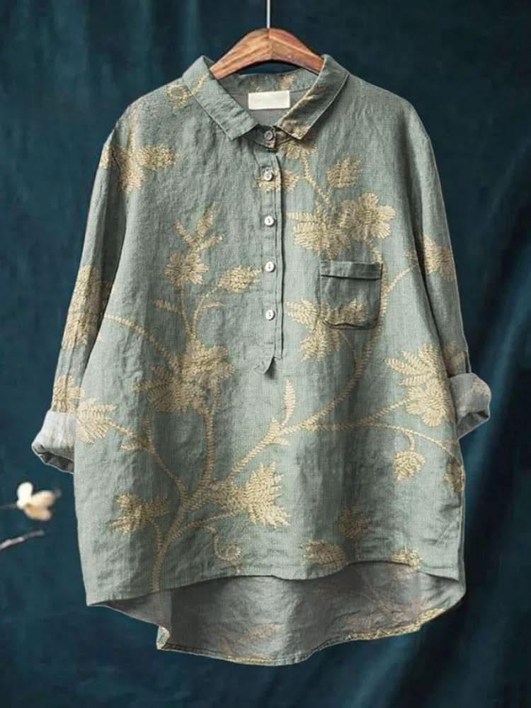 Sienna™ | Blusa in Lino Senza Tempo con Stampa