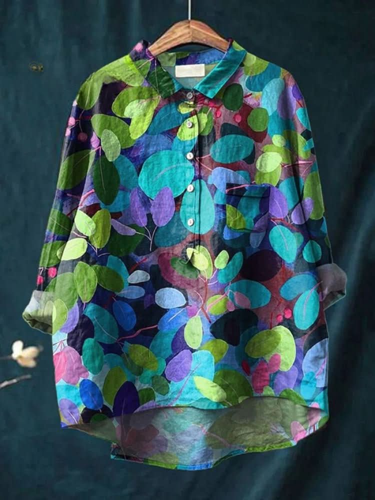 Vivia™ | Blusa in Lino Senza Tempo con Stampa - La Scintilla de Barcelona