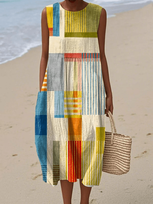 Vestido midi geométrico Eve™ - La Scintilla de Barcelona